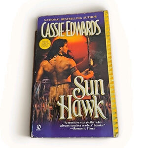 VTG ROMANCE Cassie Edwards Sun Hawk Native American Bodice Ripper Paperback Book
